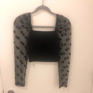 Zara sheer sleeve crop top